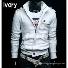 Fashion 100% Cotton Stand Collar Fashion Casual Men′s Fleece Jacket